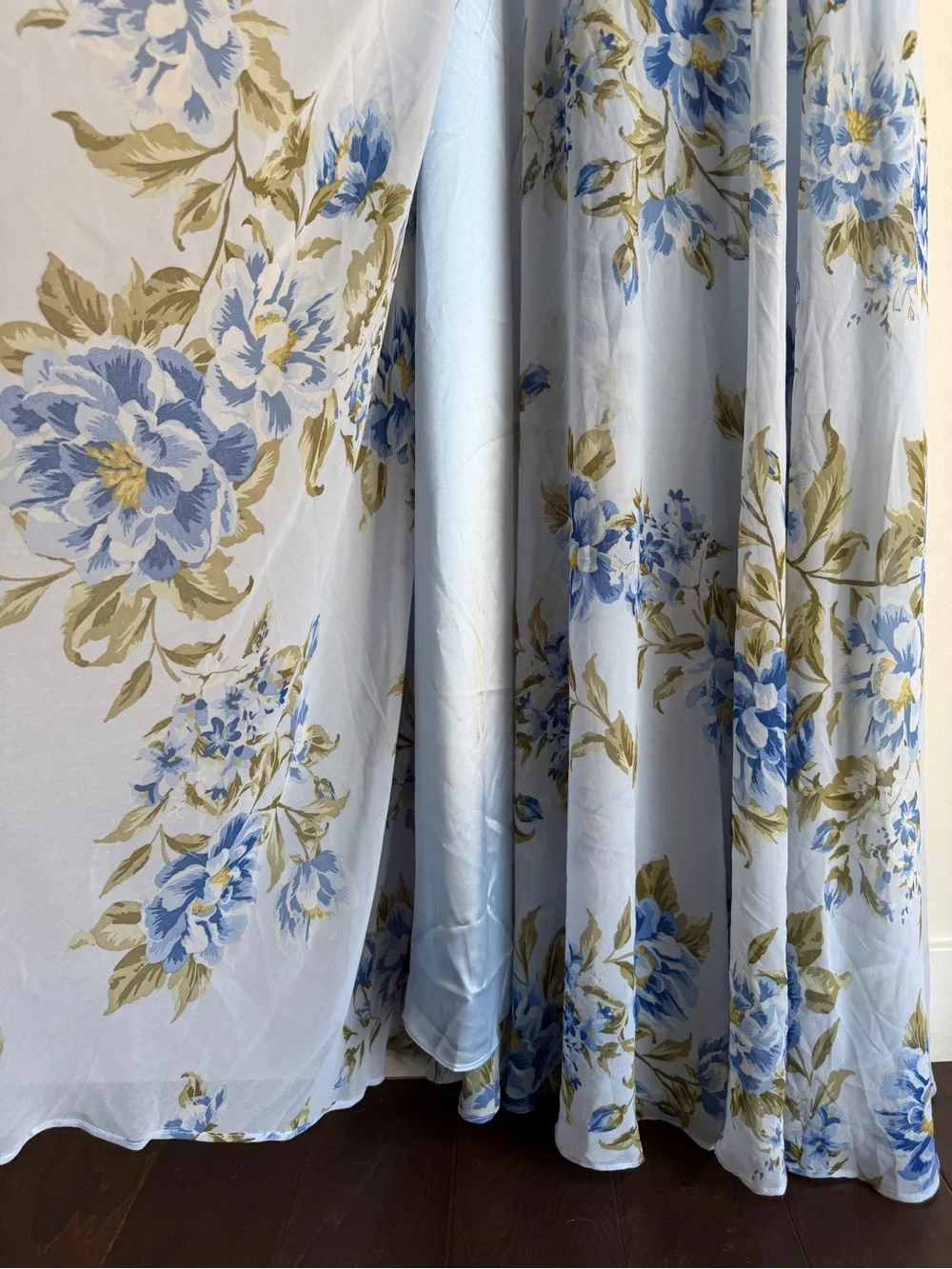 NWOT Lulu's Light Blue Floral Maxi Gown Dress Oh-So Romantic - Picture 10 of 10